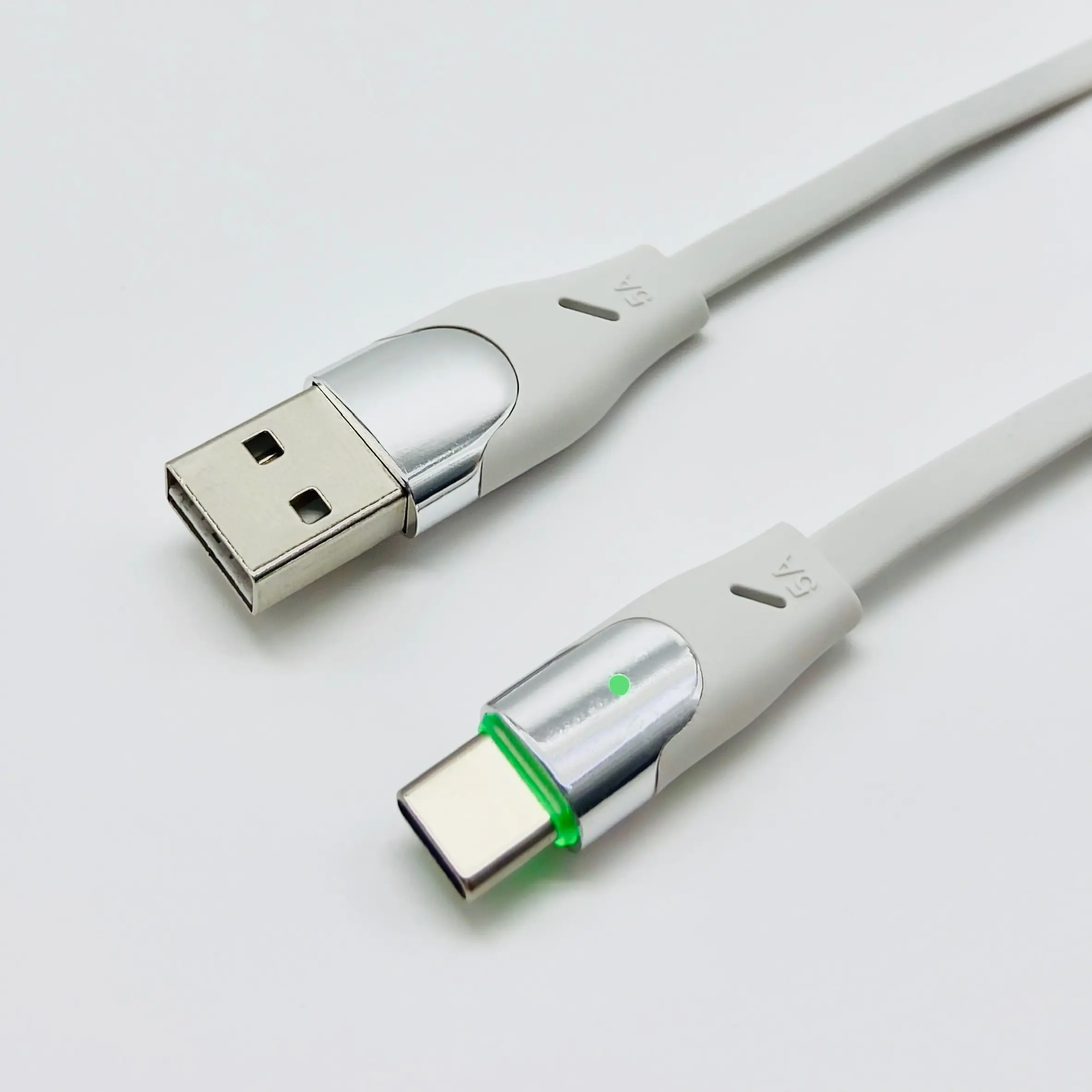 ขายส่งร้อนขายพีวีซีสีเทาสีขาวแบน USB ประเภท C กับ USB 2.0สายข้อมูลค่าใช้จ่ายได้อย่างรวดเร็ว5A 1เมตร5เมตร2เมตร3เมตร Ipad LG