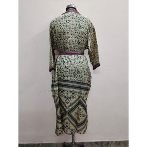 ชุดนอนชุดชายหาดแบบญี่ปุ่นของผู้หญิง,เสื้อแจ็กเก็ตแบบโบฮีเมียนผ้าไหมชุดเดรสกลางคืนสีสันสวยงามชุดชายหาด - Product Image 5