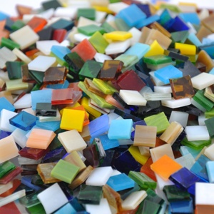 Wholesale 10*10mm 1000pcs 680g Assorted square Stained Glass <strong>Mosaic</strong> <strong>Tiles</strong> <strong>for</strong> DIY <strong>Crafts</strong> Plates Picture Frames Flower - Product Image 2