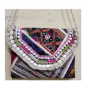 Sac de soirée en coton avec broderie style enveloppe élégant - Product Image 3