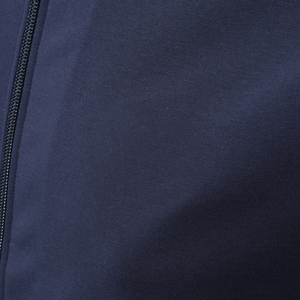 Men's <b>Navy</b> Blue Hooded Zip-Up <b>Sweatshirt</b> With Orange Trim Raglan Sleeve Casual Fit Knitted Polyester Autumn Wear - Product Image 6