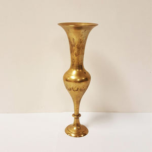 Florero de lujo con soporte para flores, florero de acabado negro con diseño de flores doradas, decoración del hogar - Product Image 6