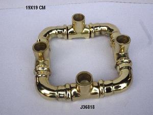 Porte-bougie en tuyau métallique de haute qualité en finition dorée, support de bougie en tuyau industriel, candélabre, décoration de la maison, décoration de fête - Product Image 2