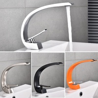 Nouveau Robinet de Lavabo en Laiton Chromé, Mitigeur de Lavabo en Nickel Brossé, Robinet de Salle de Bain Eau Chaude et Froide