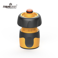 Conector de manguera de jardín exterior de plástico ABS de 18mm de acoplamiento rápido Aqualean con tope