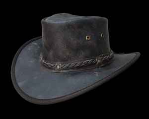 Sombrero de vaquero occidental de aspecto antiguo, sombrero de montar a toro hecho de cuero duradero para cobardes y jinetes - Product Image 3