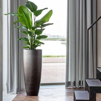 Vente en gros de grands pots à fleurs ronds en fibre de verre, pots à fleurs en fibre de verre pour l'extérieur, pots et jardinières en fibre d'argile, grand pot à plantes