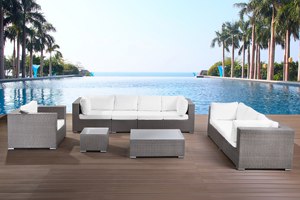 Meubles de salle à manger d'extérieur en poly rotin de conception moderne pour jardin ou salon/salle à manger - Product Image 6