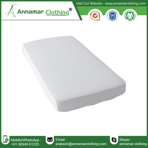 100% ensemble de draps de lit de bébé en coton Standard uni et imprimé en jersey simple biologique drap de berceau ajusté personnalisé de haute qualité - Product Image 2
