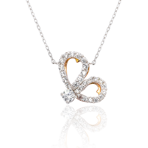 Calista Jewelry Colgante de mariposa de oro de 18 quilates con corte brillante Zirconia cúbica Cadena de eslabones de plata chapada en rodio para regalo de boda - Product Image 6