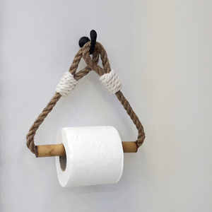 Porte-papier hygiénique en rouleau de corde de jute en métal au design moderne pour la maison, la cuisine, la salle de bain et l'hôtel - Product Image 2