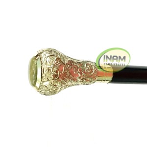 Bastón de madera de calidad Vintage con mango de latón plateado, bastón para caminar de madera con perilla de latón - Product Image 2