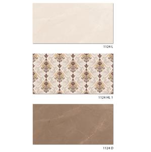 Fond de couleur blanche avec des feuilles de couleur marron design décoratif salon carreaux de mur en céramique 30x60cm - Product Image 2