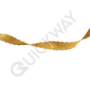 Garniture en dentelle tressée métallique dorée pour vêtements d'église, jacquard, mylar et soie, garniture décorative festonnée en gallon - Product Image 4