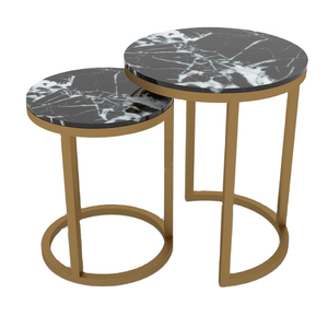 Ensemble de Table cercles dorés et blancs, haut en marbre, pour décoration de maison, offre spéciale, livraison gratuite - Product Image 1