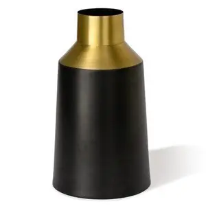 High quality metal gold plated black color flower vases for wedding living room