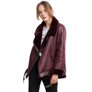 Chaqueta de cuero de primera calidad para mujer, con piel interna acoplada, piel pura Original, piel de vaca 100% - Product Image 3