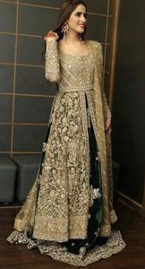 --Elegant--Bridal-<b>Jacket</b>-with-Lehenga-Dress with --Embellished in Crystal Glass Beads Stone Work <b>for</b> <b>Wedding</b>=2021... - Product Image 2