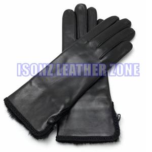 Guantes de cuero de cordero auténtico a la moda para hombre, guantes de conducción suaves para invierno, para fiestas informales al aire libre y viajes, estilo liso - Product Image 2
