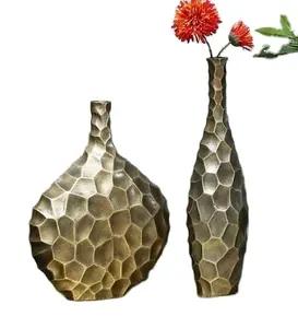 Jarrones de flores de aluminio para decoración del hogar, jarrones de decoración de mesa para sala de estar e Interior, último diseño