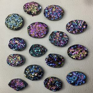 ดรูซี่เคลือบไทเทเนียมอัญมณีอัญมณีทรงหลวมทำแหวนและจี้ขายส่งราคาต่อกรัมธรรมชาติดี - Product Image 4