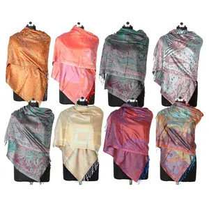 Wholesale Lot Indian Vintage Handmade Silk Stole Long Dupatta Women Wrap Shawl Stole in Lowest Discount Offer