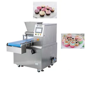 Production Line Cup Cake Honey Injection Filling And Icing Cookie Protein Bar Puff Snack Machine