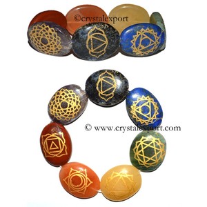 Get Online Chakra Oval with <b>Red</b> Jasper Beads <b>Bracelets</b> : Chakra Oval with <b>Red</b> Jasper Beads <b>Bracelets</b> for Sale - Product Image 1