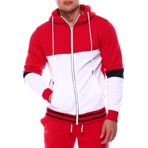 Sweat-shirt à capuche zippé en molleton de polyester 100% unisexe de haute qualité avec impression de blocs de couleurs personnalisés Sweat-shirt brodé 6XL pour hommes - Product Image 1