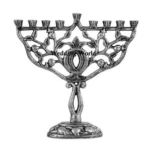 Bougeoir de créateur en métal menorah de créateur de haute qualité fait à la main nouveau bougeoir plaqué nickel vente en gros - Product Image 2