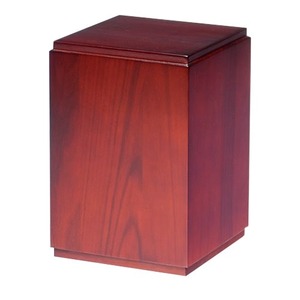 Urne funéraire pour animaux de compagnie en bois brun finition cerise, urne commémorative pour crémation avec design durable, capacité de 200 pouces cubes - Product Image 2