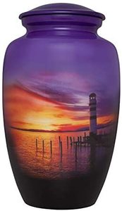 โกศบรรจุอัฐิอะลูมิเนียมสไตล์อเมริกัน พร้อมโลหะ ไม้ และหินอ่อน สำหรับงานศพผู้ใหญ่ รุ่น BSU-399 โดย Brassworld India - Product Image 2