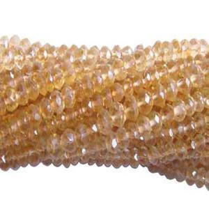 Rondell พลอยลูกปัดเหลี่ยมเพชรพลอยขนาด3-3.5มม. เกลียวยาว13นิ้วสำหรับทำเครื่องประดับ DIY ราคาขายส่งสีซิทรินธรรมชาติ - Product Image 1