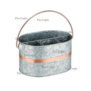 Porta Cubiertos Galvanizado de Cuatro Compartimentos con Mango de Madera, Tamaño y Forma Personalizados, Porta Cubiertos en Venta - Product Image 6