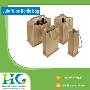 Wholesale Premium Quality Hessian Jute Wine Bottle <b>Bag</b> | PVC Lined 2 Bottle Capacity Carrier, Custom Printed Eco-Friendly Tote - Product Image 3