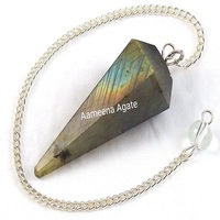 Pendules en Quartz Labradorite, Pierre Naturelle Facettée en Cône, Haute Qualité pour la Thérapie et la Guérison, Vente en Gros, Trophées et Médailles