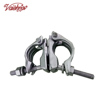 Échafaudage en acier, conception industrielle forgée, coupleur pivotant, demi-coupleur double, 48,3x48,3 mm, BS-1139/EN74, argent/doré, Vaishnav