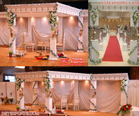 Magnifique tente de mariage indienne de style marocain Mandap - Chapiteau de mariage extérieur durable, taille et couleur personnalisables, construction en métal et tissu, Royaume-Uni