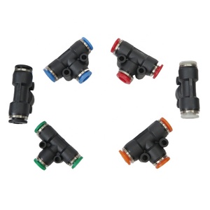 Accesorio de tubo neumático OEM <span class=keywords><strong>DEM</strong></span> PUT, accesorios de tubo de conexión rápida de aire de 3 vías, serie PUT de plástico, tipo Unión en T PUT4 - Product Image 1