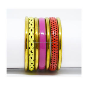 1980มีนาคมกำไลข้อมือกว้างสำหรับผู้หญิงพื้นผิวทองเหลืองสีพื้นผิวของเปอร์เซียร้านเครื่องประดับแคลิฟอร์เนียแซมเบีย - Product Image 3