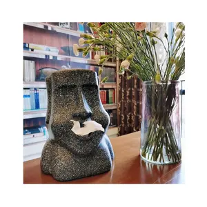 Moai Stone Statue Tissue Box Creative Dining Table Living Room Tissue Pumping Personality Funny Easter Island Moai Pumping Box