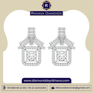 ต่างหูเม็ดเดี่ยวทองคำขาว14K ขายดีประดับเพชรธรรมชาติคุณภาพสูงจากผู้จำหน่ายที่เชื่อถือได้ - Product Image 2