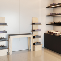 Meuble de présentation en bois emboîtable HM-3500-001 de haute qualité, couleur personnalisable, pour comptoir de bureau et salon professionnel
