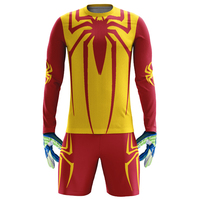 Seragam Kiper Sepak Bola Pria Desain Baru, Pad Busa, DRY-FIT POLYESTER, Kerah Kru, Pendek, Ringan, Cepat Kering, Bernapas