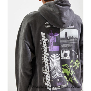 Sweat-shirts à capuche en polaire légers et chauds pour hommes, de haute qualité, personnalisables, coupe oversize, design délavé à l'acide, séchage rapide - Product Image 3