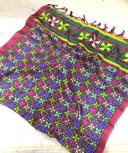 New Indian Women's Banarasi Cotton Silk <b>Dupatta</b> Trendy Design Top <b>Scarves</b> Ladies Apparel for Spring - Product Image 5