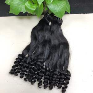 Set <b>bundles</b> and closure frontal wig Bouncy <b>curly</b> Vietnamese High Quality Virgin Remy hair at Wholesale price for Black women - Product Image 6