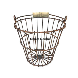 Best Quality Egg Wire Basket Round Shape Table Top Vintage Wire Basket Heavy Duty Kitchen Ware Fancy Egg Wire Basket - Product Image 5