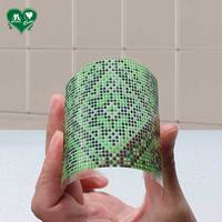 Cartes à Jouer Personnalisées en Plastique Transparent Vert Mosaïque, Finition Brillante, Revêtement Unique, 58x88mm, 54 Cartes, Poker, Usage Familial
