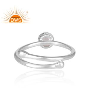 Bague en argent Sterling 925, vente en gros de bijoux pour filles, pierres précieuses en cristal Quartz, coupe ronde, vente en gros - Product Image 4